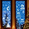 Christmas Decorations - Static Cling Stickers for New Glass Display Windows of Cabinets - Glass Stickers for Decoration