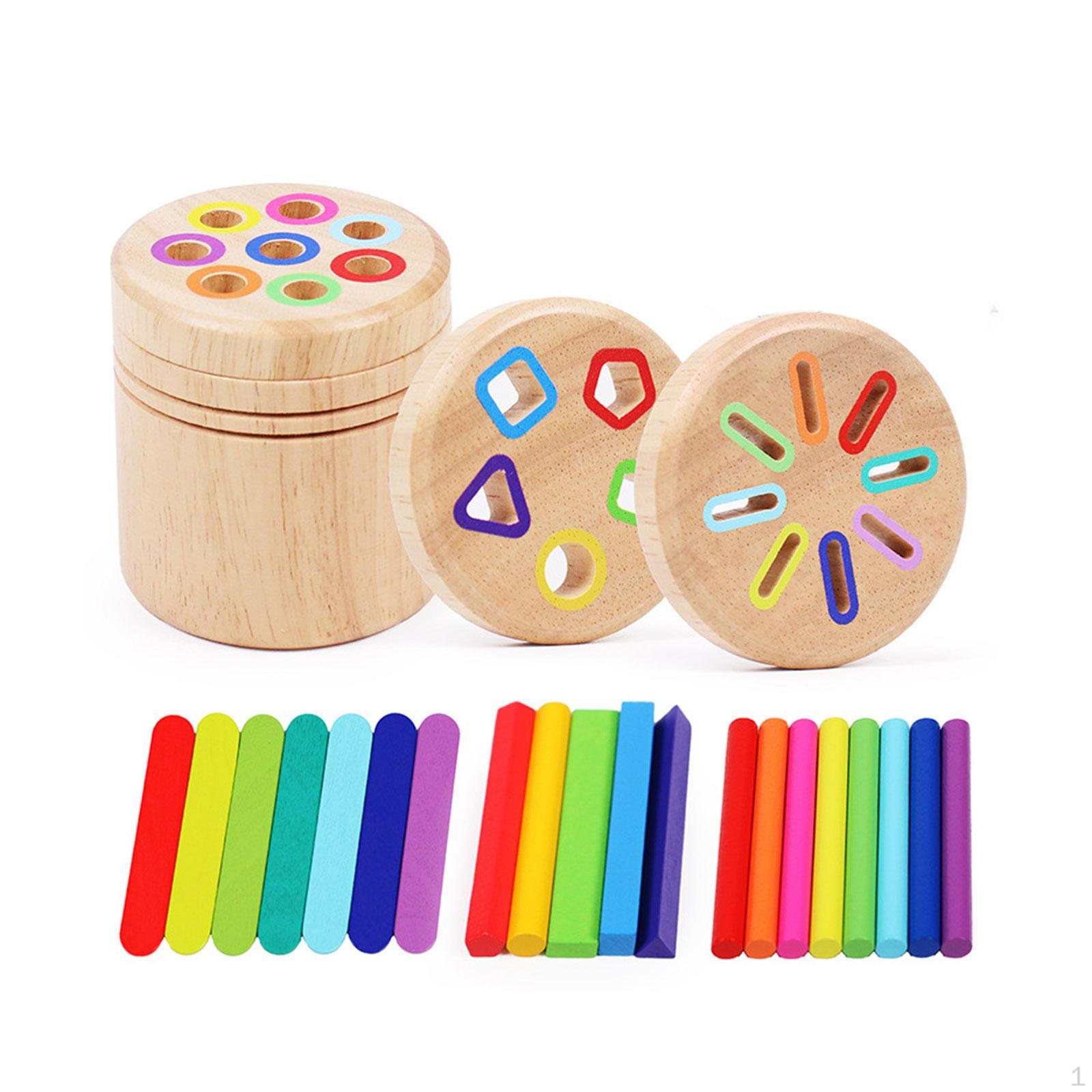 

Color Sorting Fine Motor Toys, Wood Shape Toy, Educational Toys Girls Children 3 in 1
