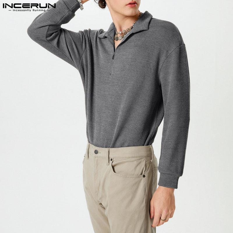 

INCERUN свободные мужские свитера с длинным рукавом на молнии L