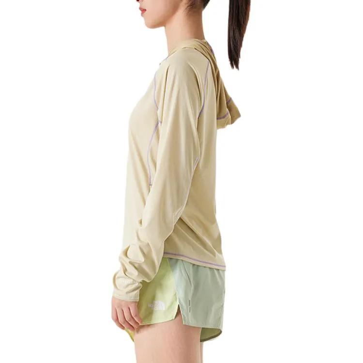 THE NORTH FACE Women's Summer LT Sun Hoodie Sweatshirt Women's Beige Yellow (Unisex) Sweatshirts NF0A85YS PV6