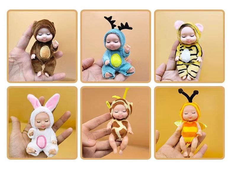 Miniature Sleeping Reborn Doll PVC Vinyl Kids Toy Gift Box