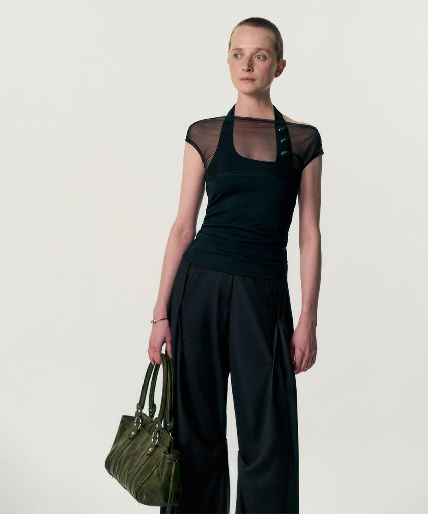 Kimzisu Ruched Belt Tote Bag_Green