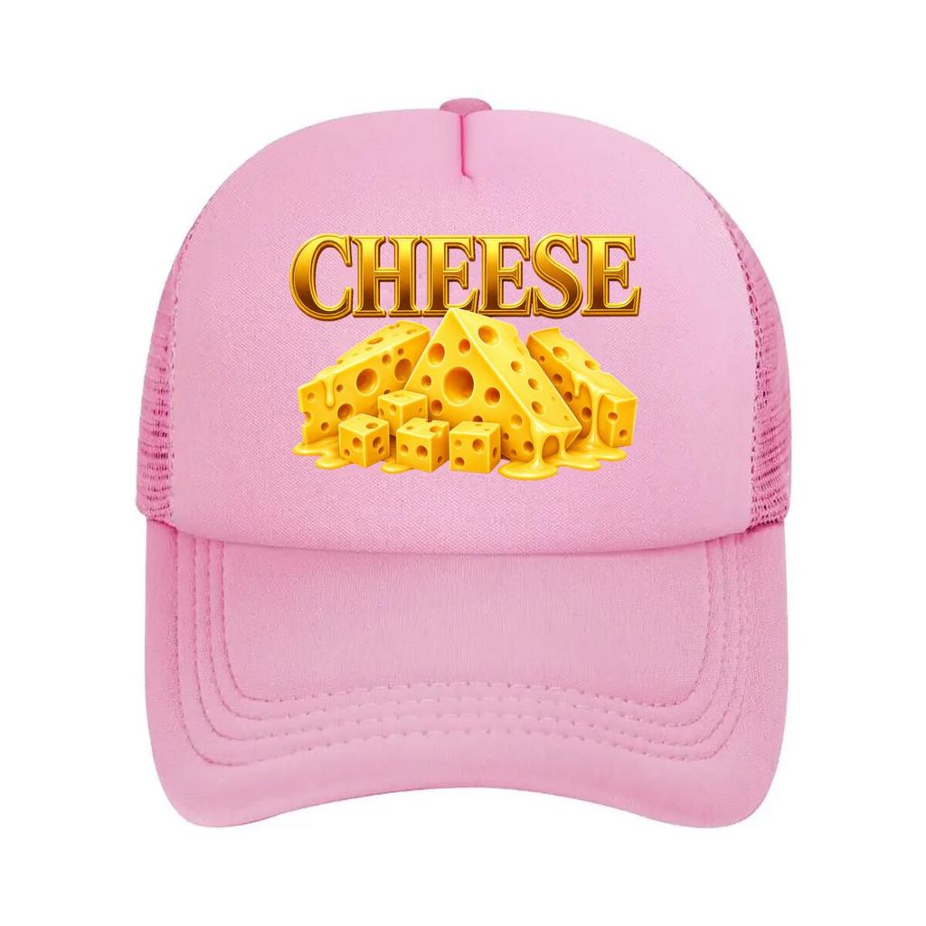 Golden Cheese Typography Food Illust Mesh Baseball Cap For Womens Unisex FeUnisex Beach Dad Hat Hip Hop