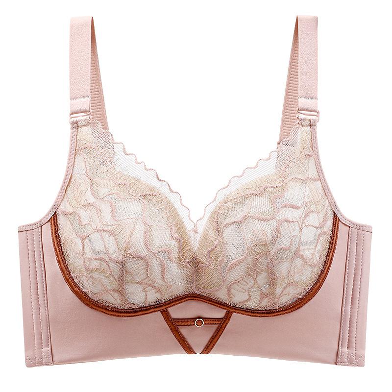 

1.1CM thin large cup without steel ring breathable 11 large size bra cover gathering adjustment lace 34/75bc through cup