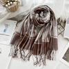 High End Imitation Cashmere Plaid Scarf Versatile and Warm In Winter  Women's Neck Scarf  Fringed Shawl