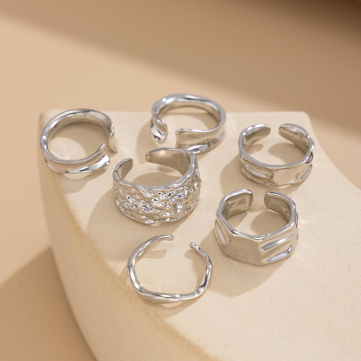 

Ювелирное изделие индивидуальность простое нерегулярное ювелирное кольцо холодный ветер ниша складной открытый набор колец