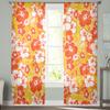 Tropical Flower Texture Chiffon Sheer Curtains For Living Room Bedroom Decoration Window Tulle Curtains Drapes