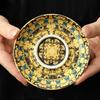 Large gilt covered bowl Chinese style enamel colored ceramic Sancai tea bowl Retro gilt silver palace style tea set