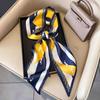 Art French Polka Dot Long Silk Scarf Femininity Versatile High Sense Spring and Autumn New with Shirt Scarf Belt