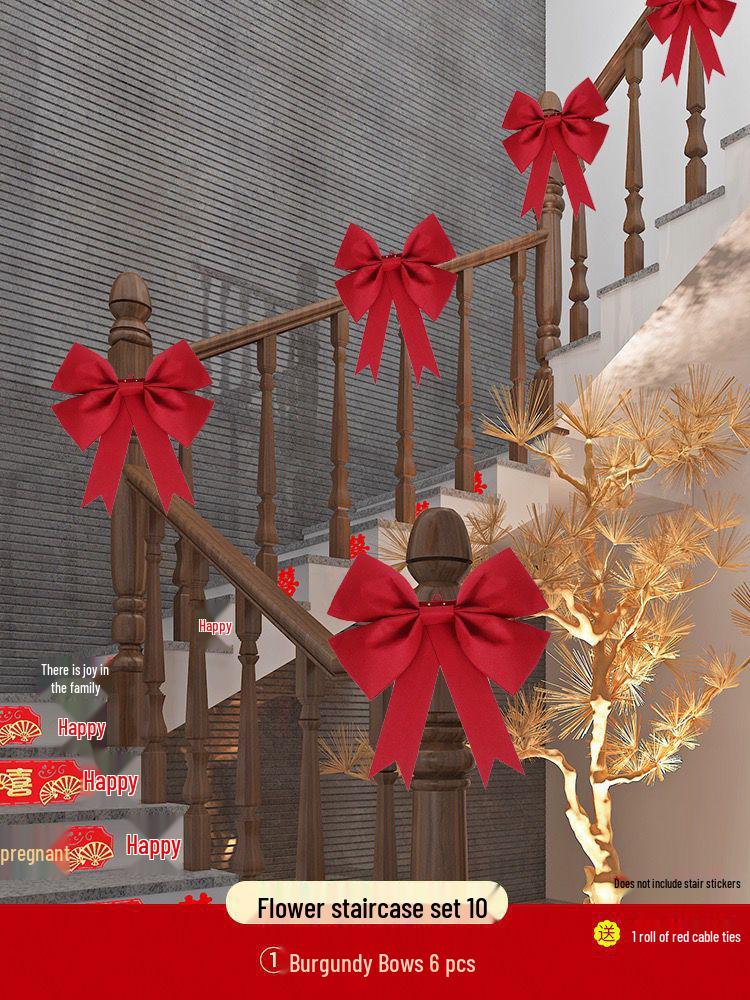 Wedding Stair Railing Decoration Package with Balloons and Flowers: Full Set for Handrail and Escalator