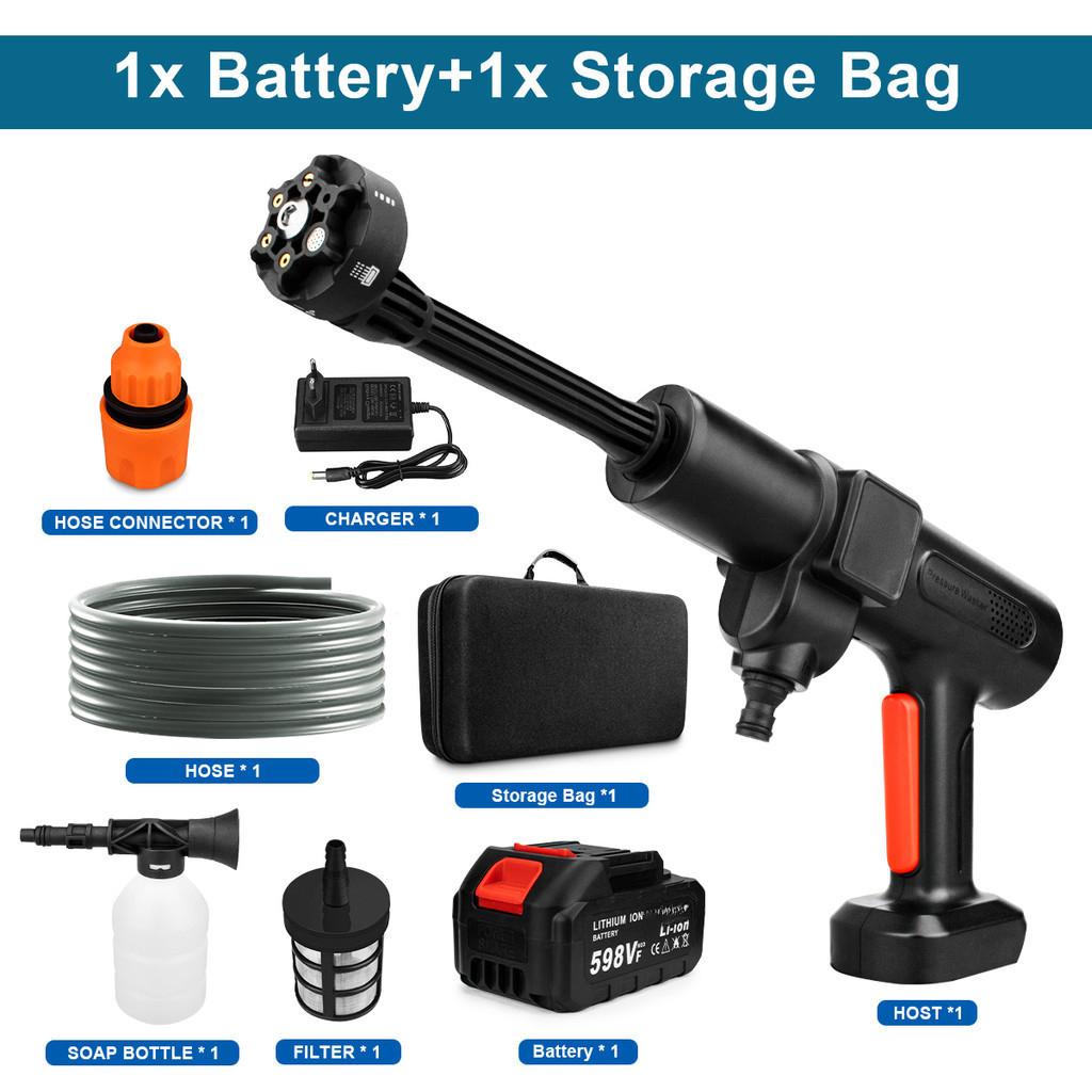 3500W 6v1 Bezuhlíková Akumulátorová Vysokotlaká Myčka Aut Ruční Elektrická Stříkací Pistole na Mytí Aut Přenosná Zahrádkářská Stříkací Pistole