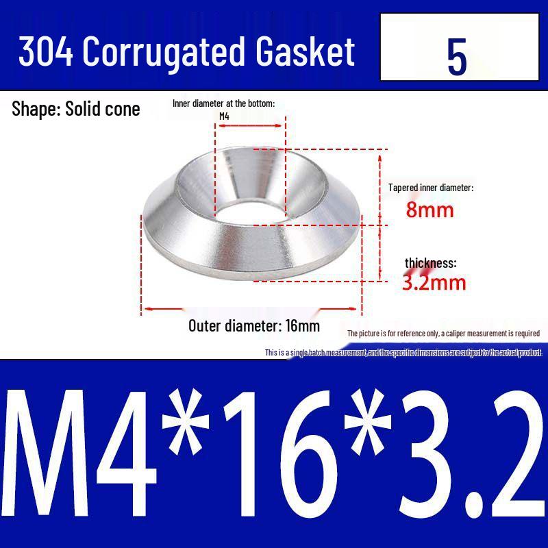 304 Stainless Steel Decorative Conical Fish Eye Washer for M3-M10 Countersunk Holes