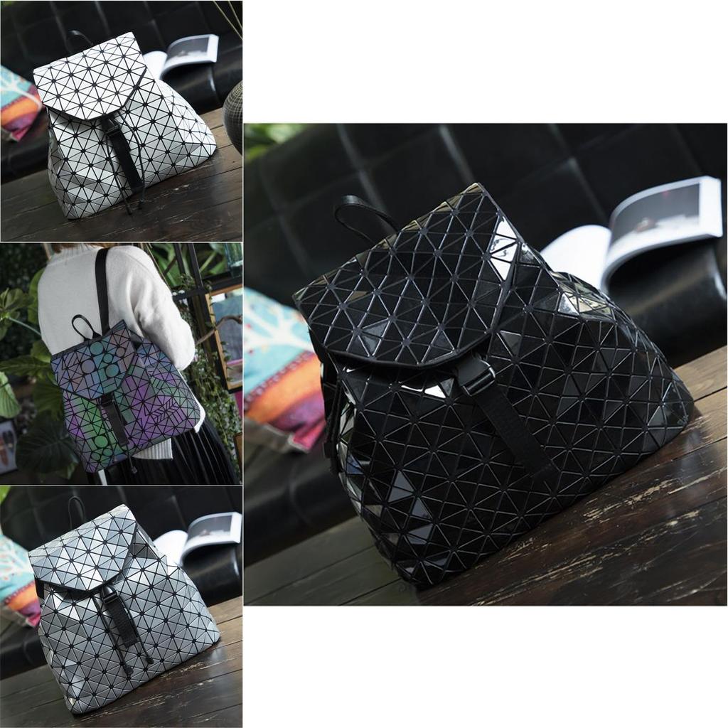 Versatile Geometric Lattice Sequins Backpack For Shopping Travel And School