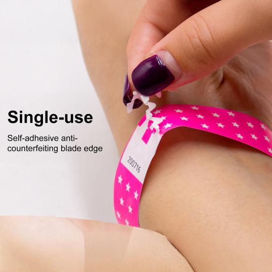 100 Pcs Star Disposable Wristbands Synthetic Paper Fluorescent Wristband Waterproof Sweat-Proof Wristbands for Amusement Park Concerts Events