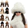 Plush Mongolian Hat Women Curly Hat, Fuzzy Winter Bucket Scarf, Soft Cute Photo Props Fluffy Warm for Girls Cold Weather Headwear Fashionable