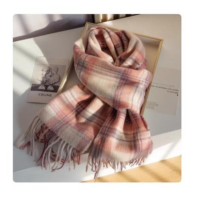 HANDUNYOU Australian Wool Blend Plaid Scarf