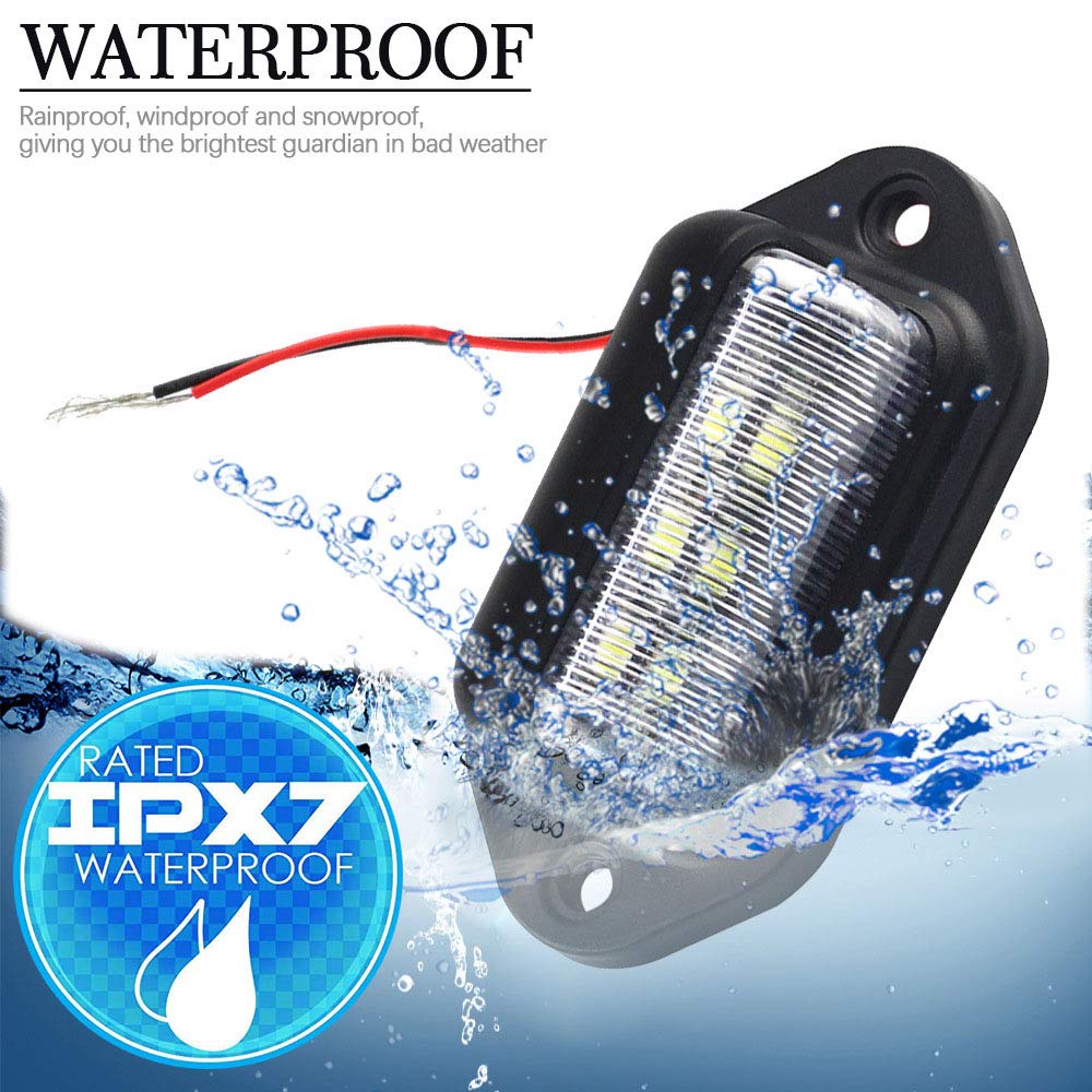 Plouluyt LED License Plate Light Waterproof License Plate Tail Light for Trailer, RV, Truck, Boat