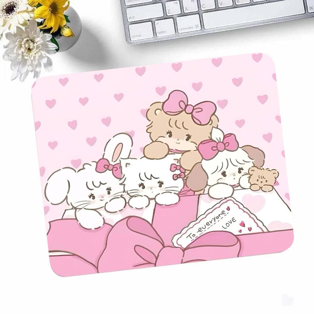 Cute Cartoon Mikko Illustration Mousepad Small LockEdge Mouse Pad For Gamers Computer Desk Pad Rectangular Anti-slip Rubber