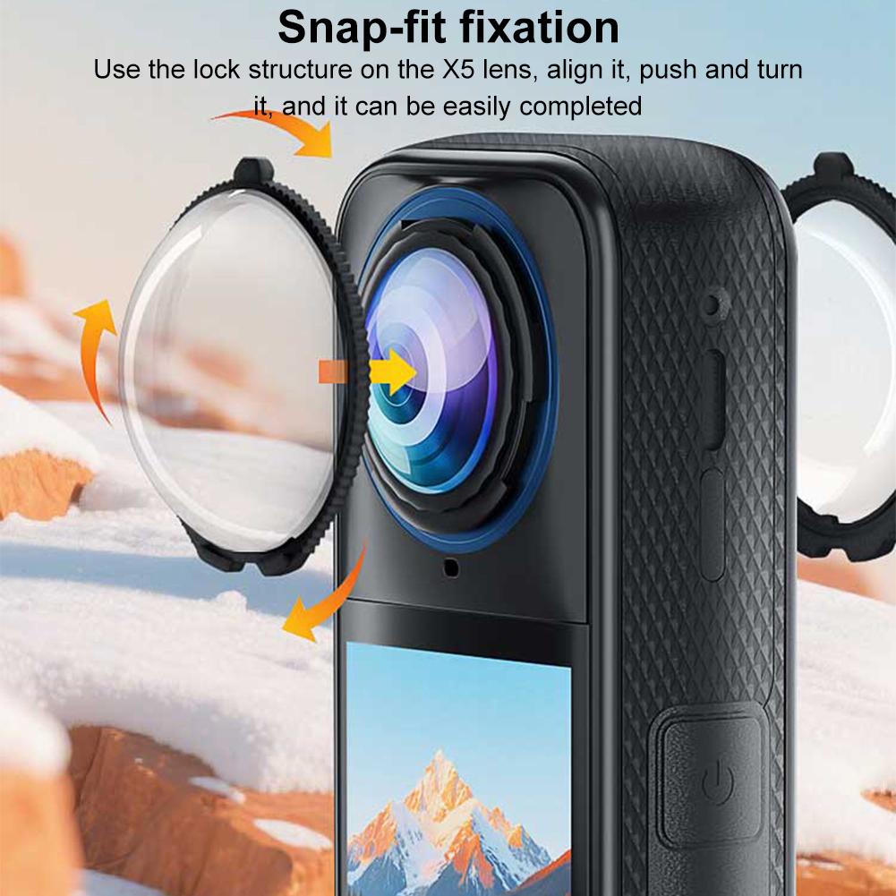 Camera Lens Protector for Insta360 X5 Panoramic Camera Lens Guards Optical Glass Lens Protective Cap Cover Camera Accessories