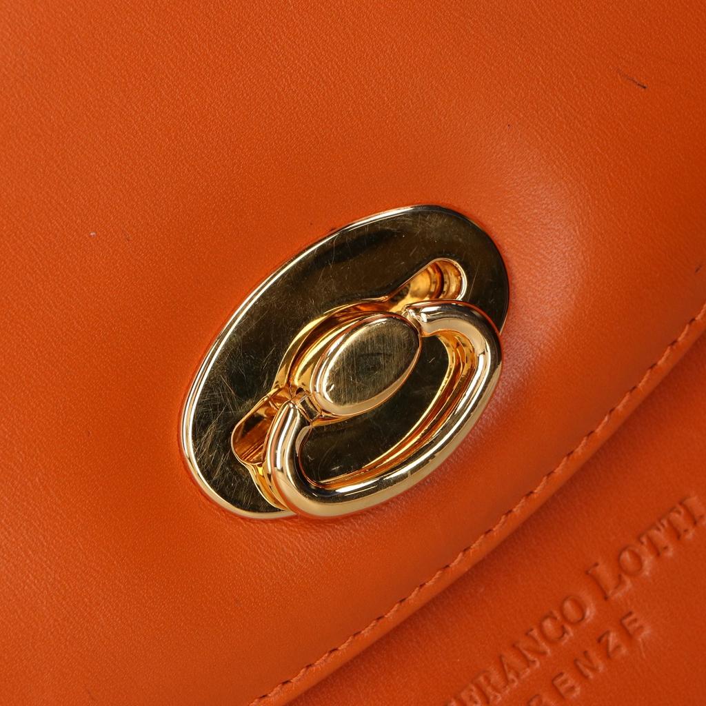 GIANFRANCO LOTTI leather Shoulder bag OrangeUsed