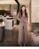 7766 Cozy Sweater & Long Pants Set - Versatile Zipper Cardigan for Autumn/Winter