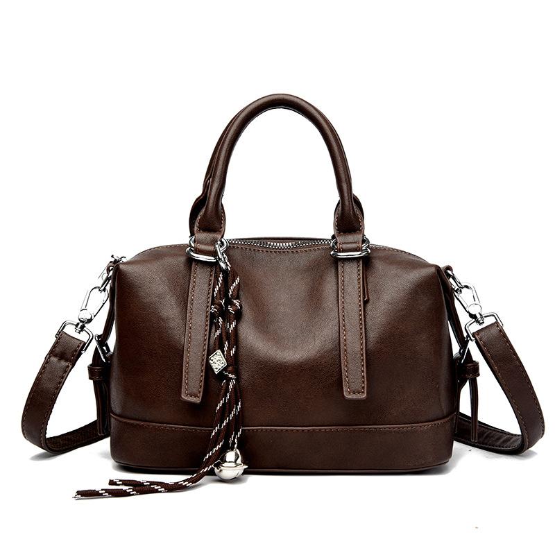 Retro Soft Leather Bag Handbag Women's High-end Sense Versatile Large-capacity Shoulder Messenger Bag