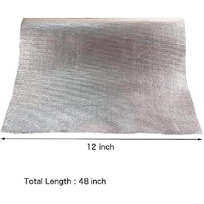 12'' X 48''Aluminized Heat Shield Mat Thermal Barrier Adhesive Backed Heat Blanket, Fiberglass Ulation Reflective Material High Temp Protection