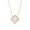 Classica Collana Quadrifoglio in Acciaio al Titanio Gioielli Temperamento Conchiglia Catena Clavicola Ciondolo da Donna
