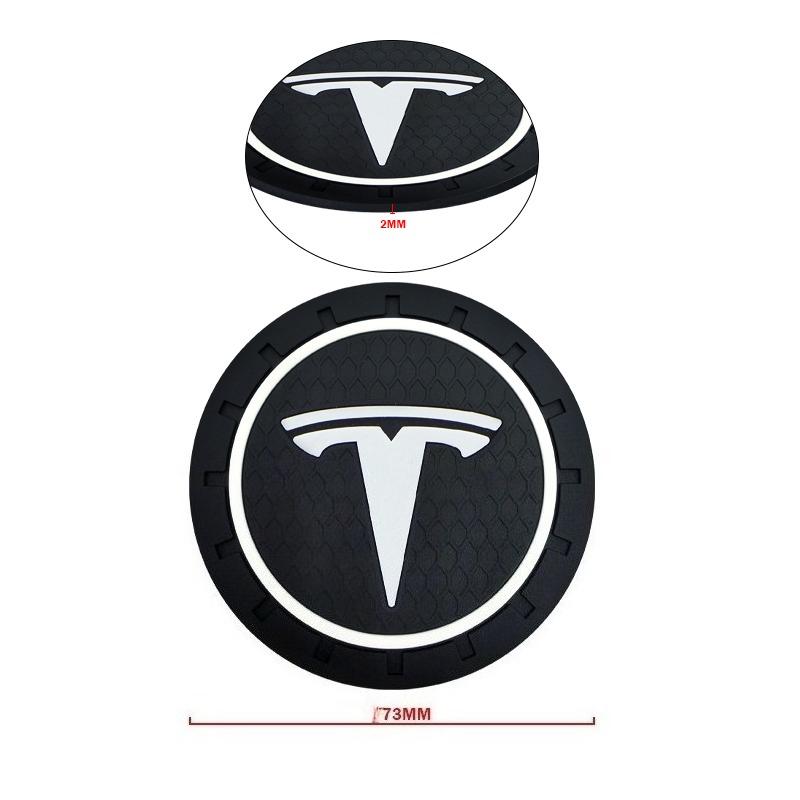 Car Anti Slip Coaster Water Cup Slot Non-Slip Cushion Accessories For Tesla Model S Model X Model Y Cybertruck Model 3 Model Y
