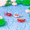 Mini-Harz-Koi-Fisch-Figuren Lebendige Mehrfarbige Lotus-Ornamente Korrosionsbeständig für Aquarium-Fischbecken Bonsai-Landschaftsgestaltung Dekor