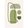Sage Green Abstract Line Art Canvas Gallery Wall Prints Minimalist Geometric Leaf Face Wall Art Boho Neutral Modern Home Decor