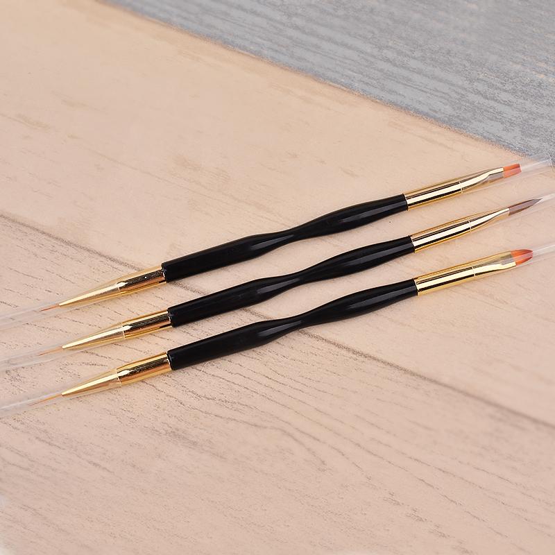 3pcs/Set Nail Art Line Painting Pen 3D Tips Acrylic UV Gel Brushes Drawing Colorful Line Grid Design Nail Manicure Tools