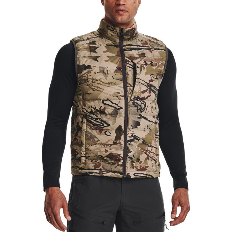 Under Armour Ua Storm Ridge Reaper Camouflage Print Breathable Zip Collar Sleeveless Vest Men Vests 1372596-989