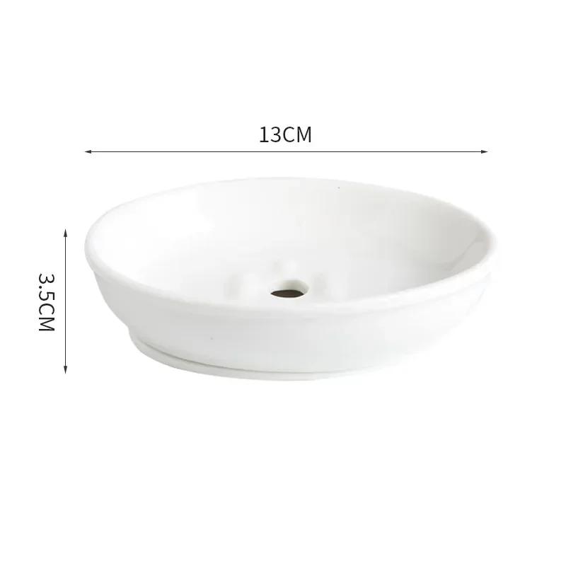 Light Luxury Soap Rack Ceramic Marbling Round Shape Household Kitchen Accessories Soap Dish Holders Organizer Bathroom Storage