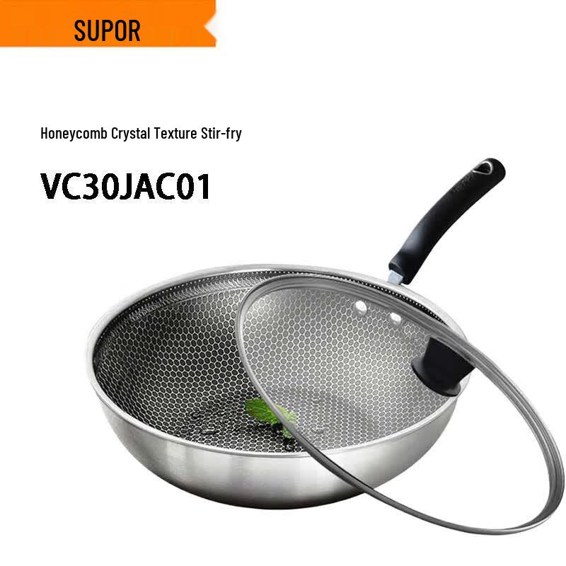 SUPOR Stainless Steel Honeycomb Non-stick Wok