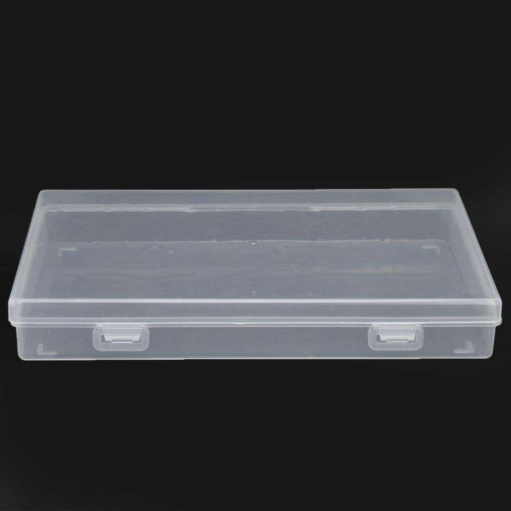 4pcs Flap Lid Hinged Cover Box Transparent Multipurpose Storage Box  Office Supplies