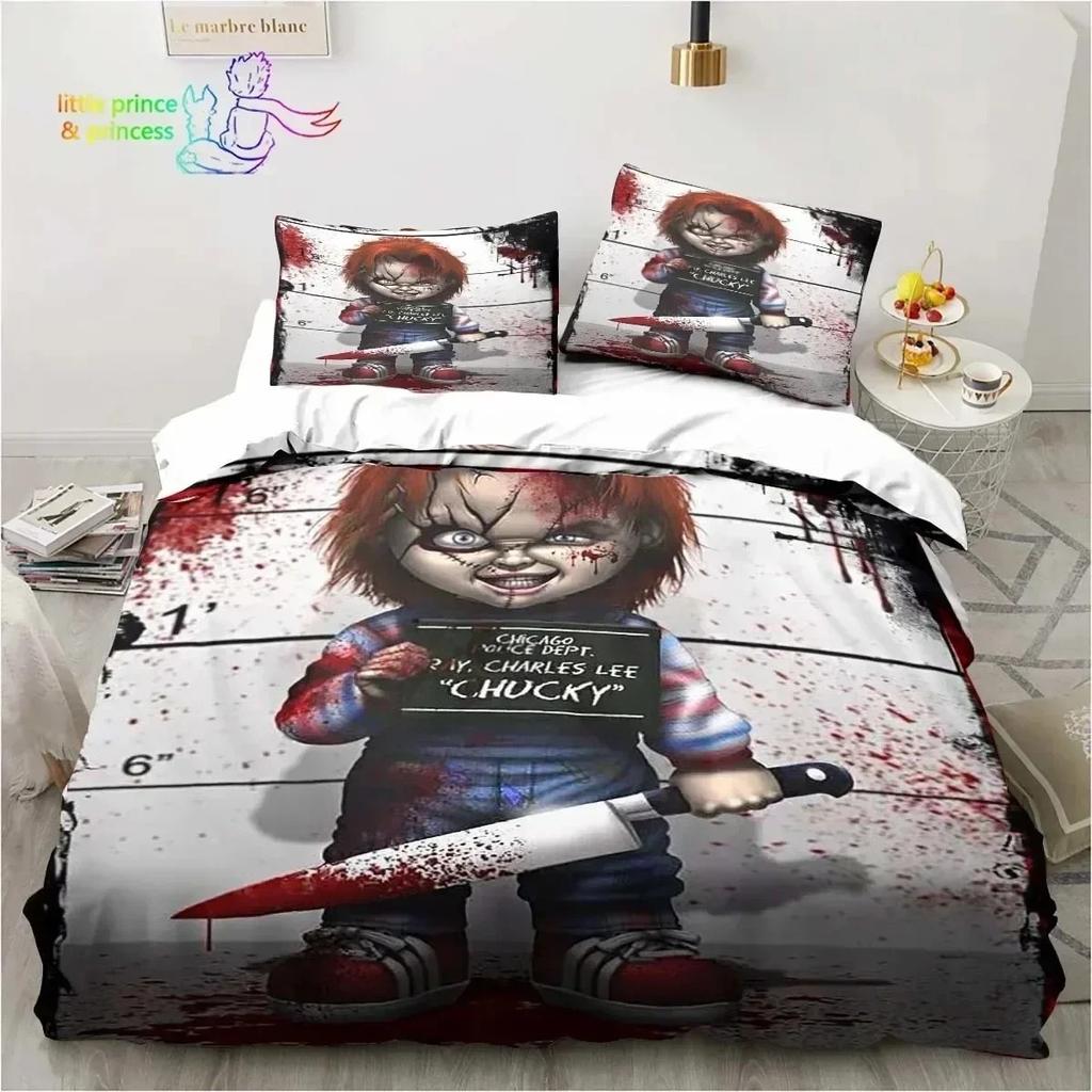 Luxusní NOVÁ Postava z Hororového Filmu Chucky Povlak na Peřinu Sada Měkké Lůžko Pohodlné Studentská Kolej Domácí Dětské Povlečení Nejprodávanější