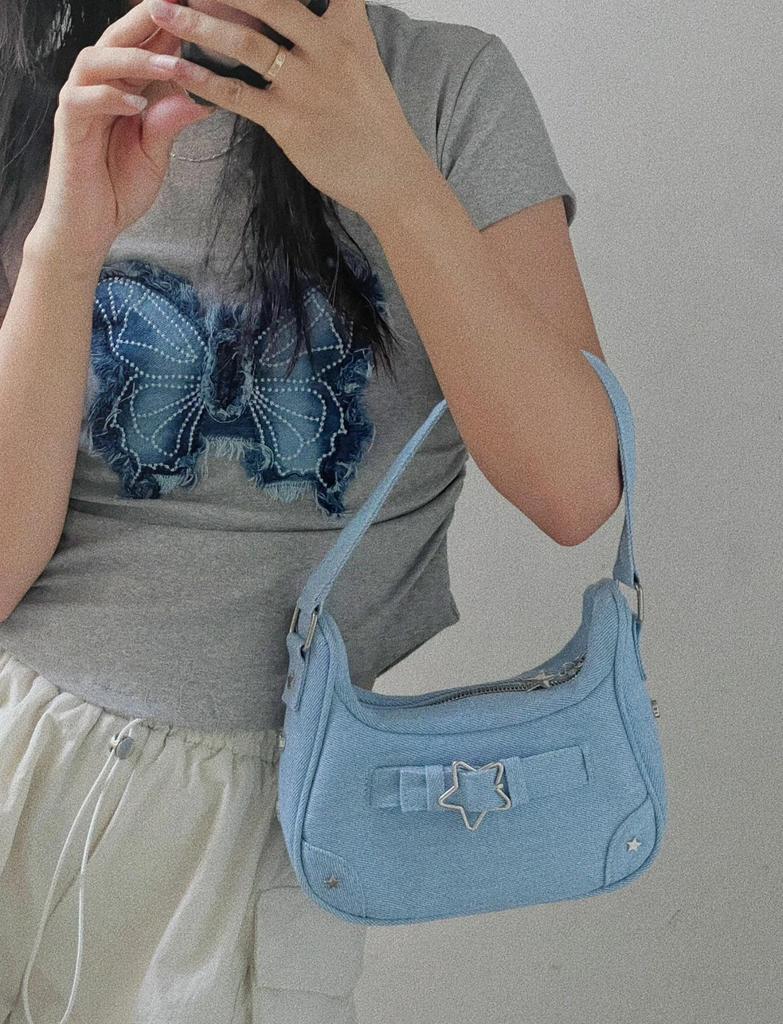 2025 Niche Women's Baguette Bag - PU Leather, Large Capacity, Star Buckle, Hot Girl Underarm Style, High-End Feel, Single Shoulder