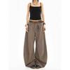 American Retro Curved Washed Design Scimitar Jeans Women's Spring and Autumn New Loose and Thin Drape Wide-leg Pants