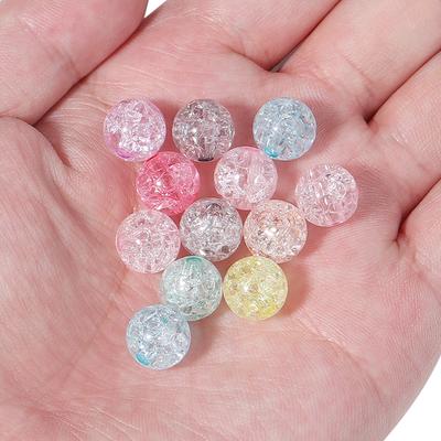 Louleur Colorful Round Crackle Beads Loose Spacer Acrylic Beads For Jewelry Making Charm Beads DIY Bracelet Necklace Wholesale