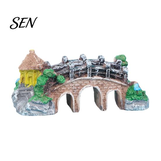 Shrimp Tank Hideout Aquarium Bridge Ornament, Arch Miniature Fish Decor, Non-Toxic Accessories Mini Model for Terrarium, Fairy Garden Reptile