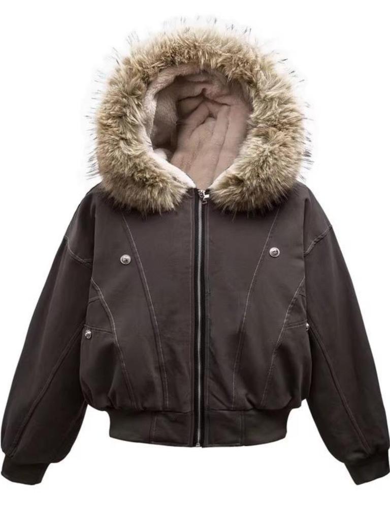 Koreanische Herren-Herbst/Winter-Jacke 2025 aus schwerer amerikanischer gewaschener Baumwolle mit Samtverdickung
