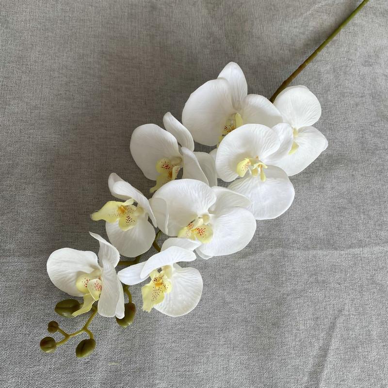8head Peach Suede Orchid Artificial Plant For Wedding Reception And Home Decor