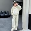 Girls' Fashionable 2025 Autumn Hooded Jacket & Pants Two-Piece Set