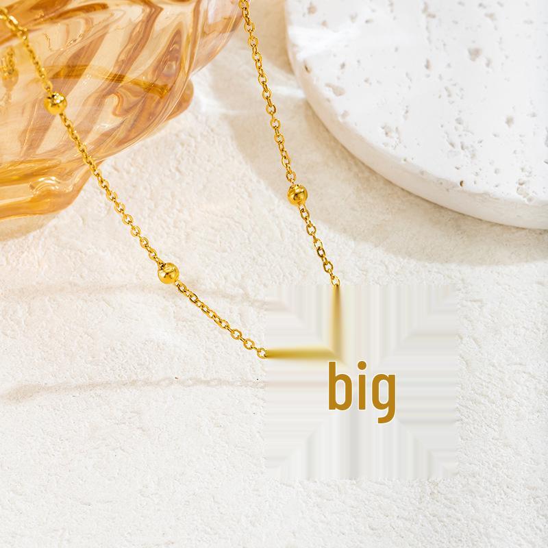 Korean Style Titanium Steel Bow and Butterfly Snake Chain Necklace for Women