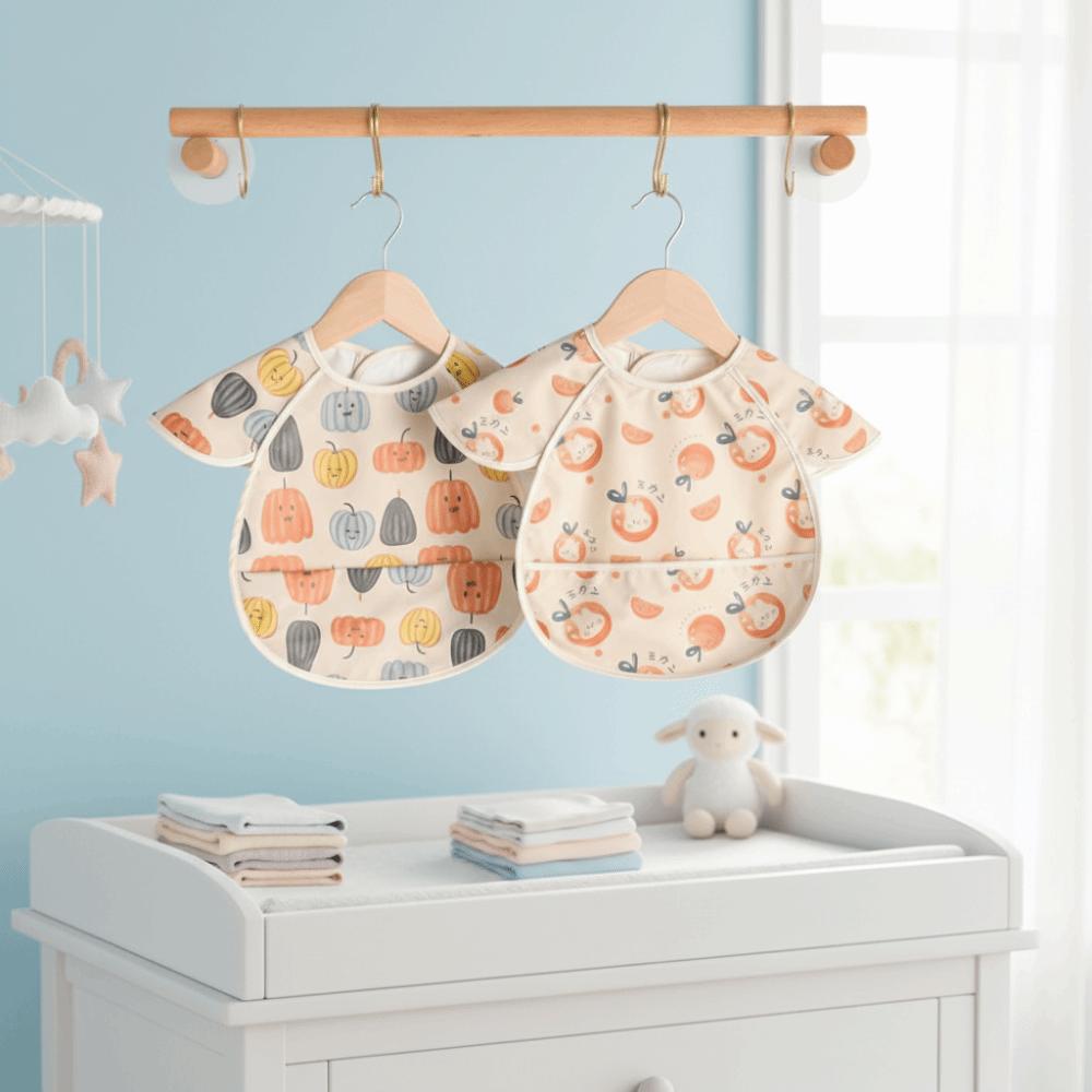 Soft Feeding Apron Short Sleeve Burp Cloth Apron Style Baby Bibs  Feeding