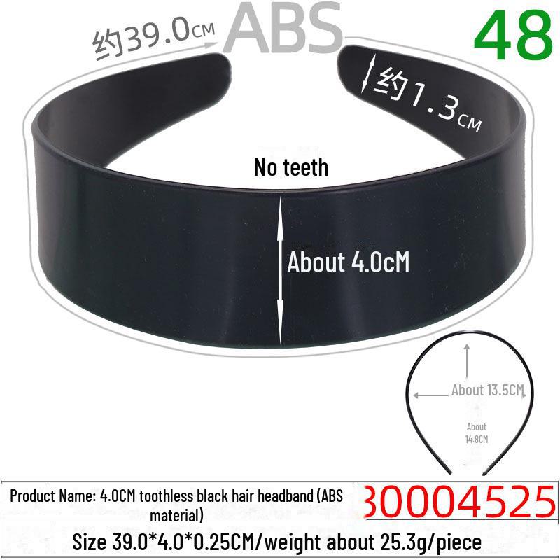 Handmade 2.5CM Toothless Black Hairband - PS Material Hair Accessory