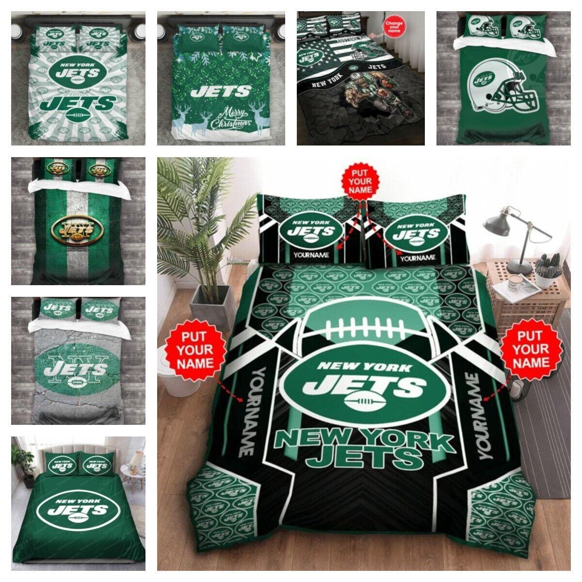 

Декор для спальни НФЛ Нью-Йорк Джетс, зеленый пододеяльник, одинарный, двойной, подарок с изображением королевы и короля