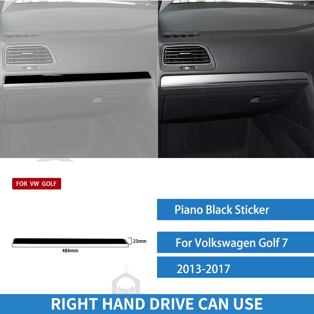 For Volkswagen Golf 7 GTI Mk7 2013 2014 2015 2016 2017 Glove Box Trim Strip Cover Piano Black Sticker Car Interior Accessorie