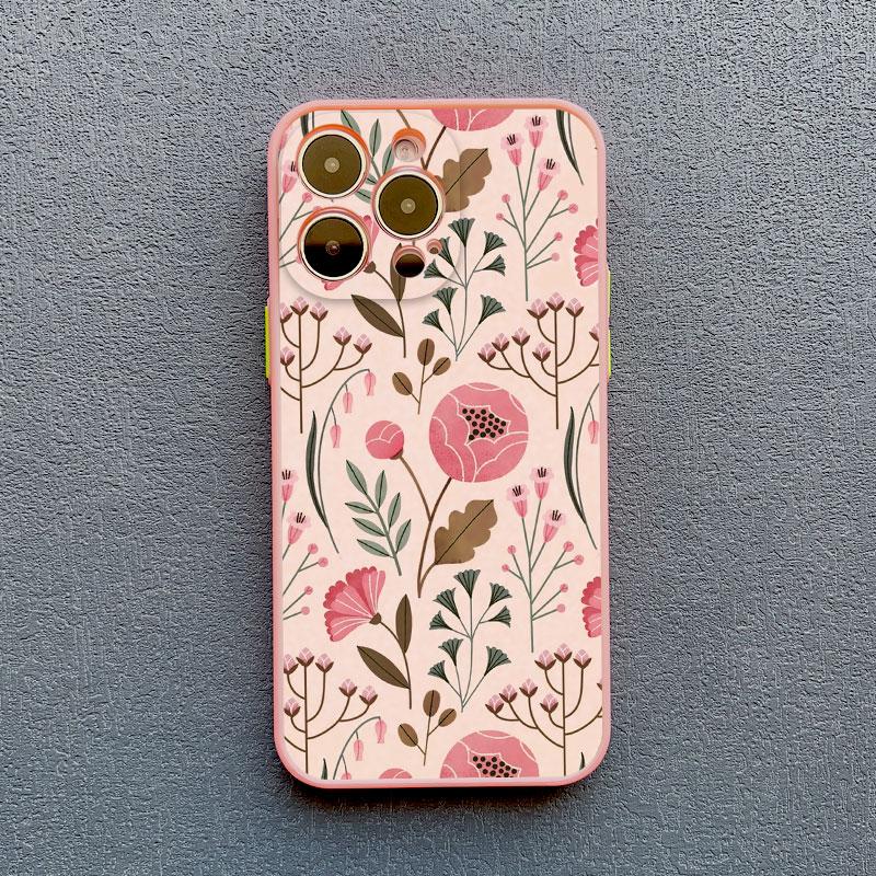 Fashion Luxury Flower Floral Funda Case for Iphone 13 12 11 Pro Max Mini 15 14 Pro Max Plus XR X XS 8 7 Plus SE Shockproof Shell